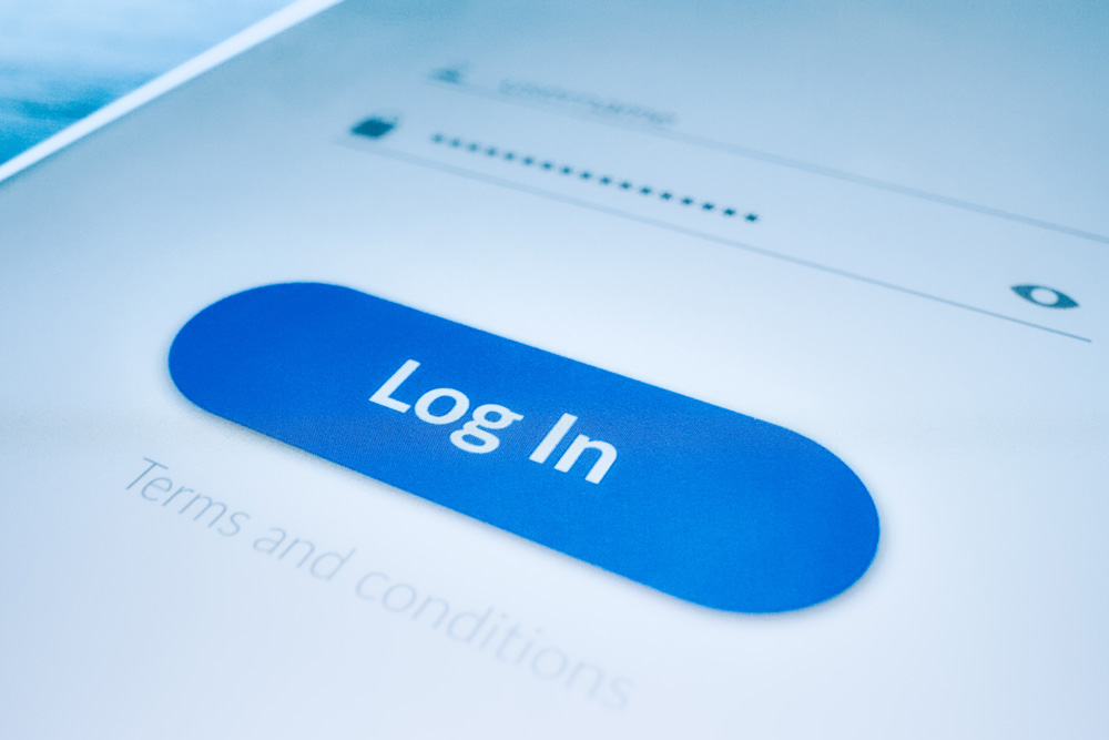 image of blue login button
