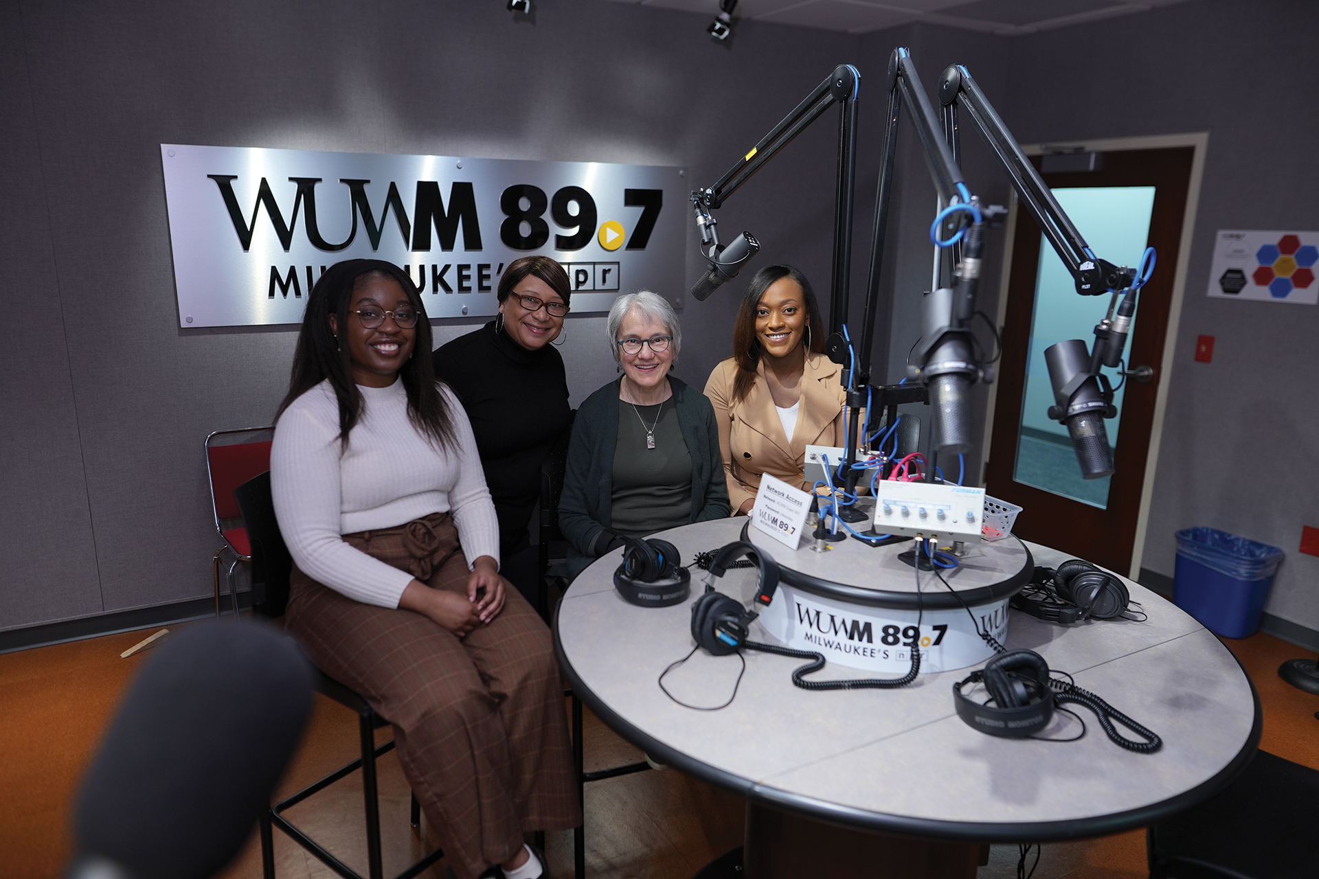 (Left to right) Current Erin Von Fellow Nayda Kelly; Faithe Colas, Von’s widow; donor Helen Ambuel; and inaugural Von Fellow Teran Powell.